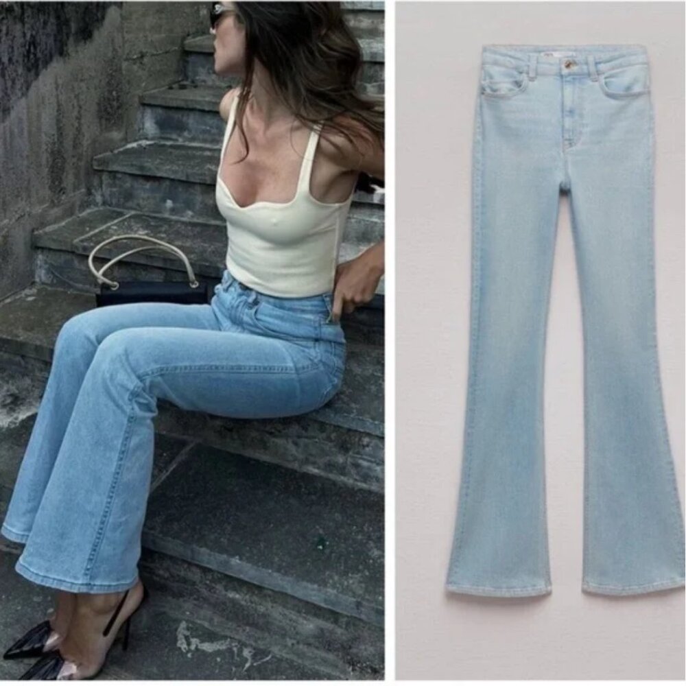 Zara High Waisted Flare Jeans Z1975